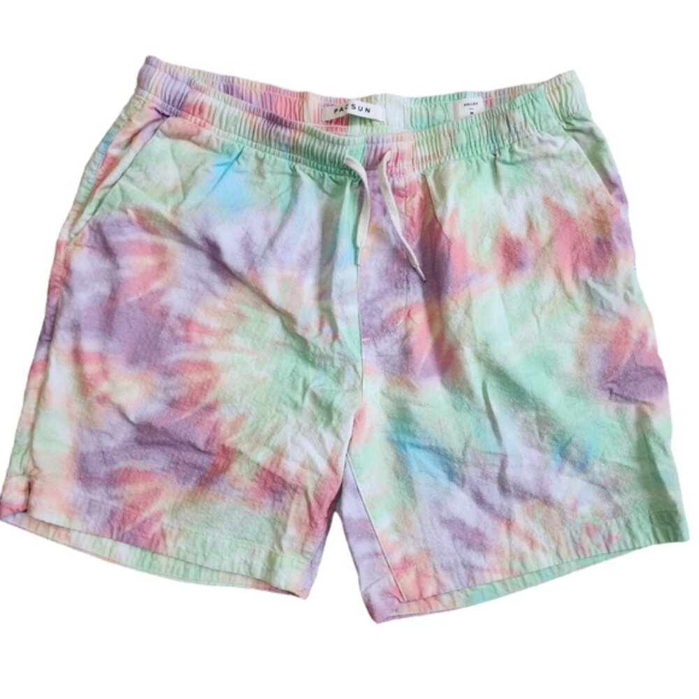 PacSun Tie-dye Elastic Band Drawstring Shorts with Pockets - Medium